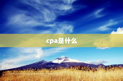 cpa是什么 CPA是指什么？