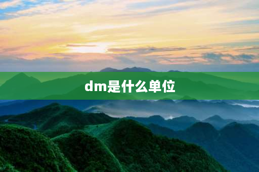 dm是什么单位 dm是什么的单位？