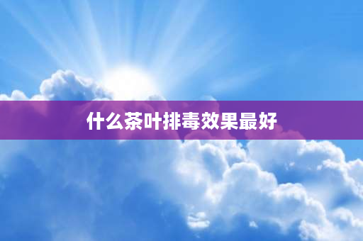 什么茶叶排毒效果最好 女人喝什么茶排毒养颜最好？