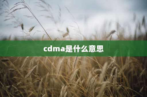 cdma是什么意思 CDMA是个什么业务？