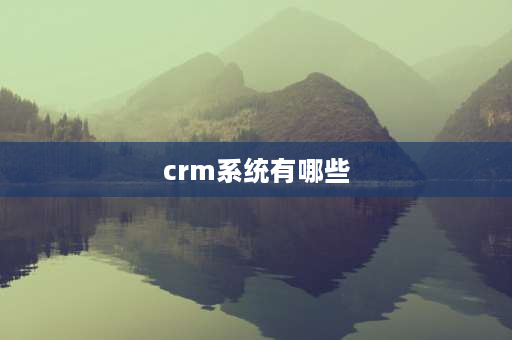 crm系统有哪些 crm客户管理系统机构类别？