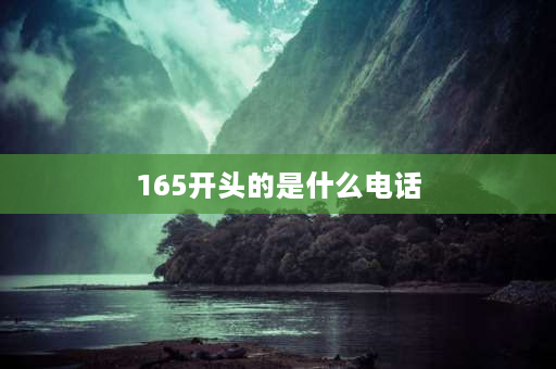 165开头的是什么电话 165哪里的号？