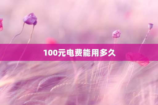 100元电费能用多久 电费是一天一扣吗？