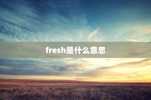 fresh是什么意思 fresh怎么趣味记忆？