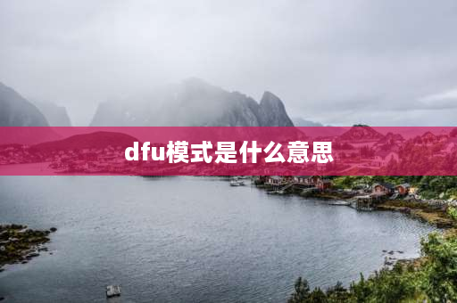 dfu模式是什么意思 DFU模式是什么DFU模式怎么进入？