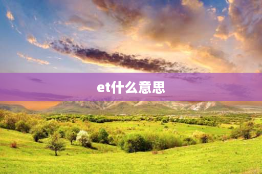 et什么意思 ET是指什么意思？