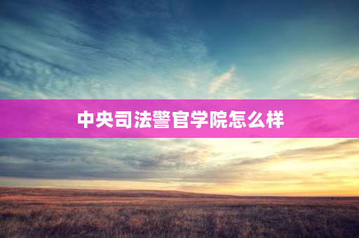 中央司法警官学院怎么样 中央司法警官学院几本？