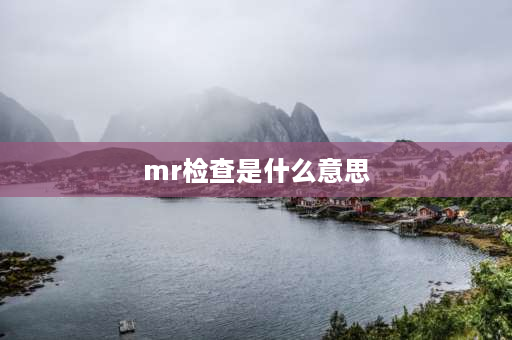 mr检查是什么意思 mr片是什么？