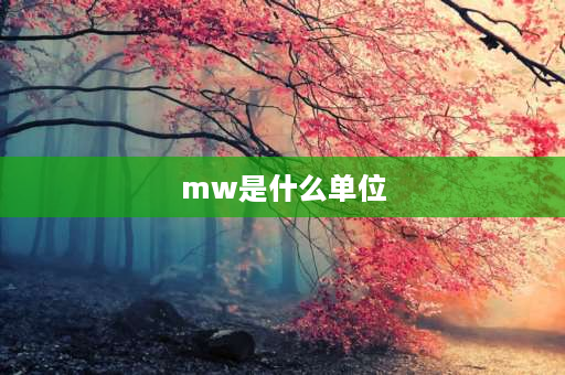 mw是什么单位 mw和兆瓦的区别？