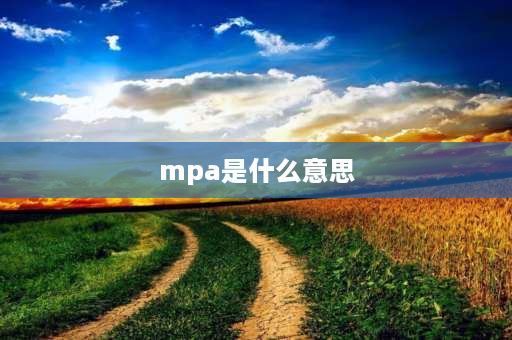 mpa是什么意思 mpa是什么意思？ 