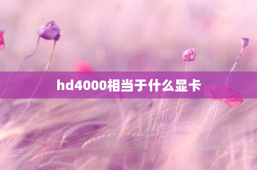 hd4000相当于什么显卡 4000相当于什么显卡？