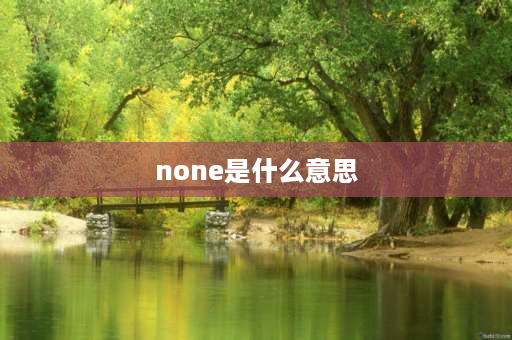 none是什么意思 none是什么意思？