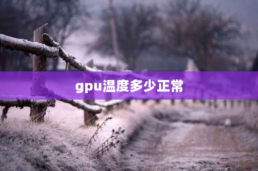 gpu温度多少正常 CPU温度正常多少？