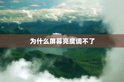 为什么屏幕亮度调不了 手机屏幕亮度调节不了？