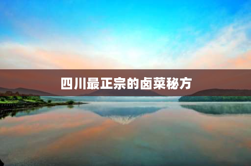 四川最正宗的卤菜秘方 四川卤菜调料汁配方？