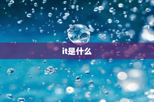 it是什么 IT是什么意思？主要是做什么的？