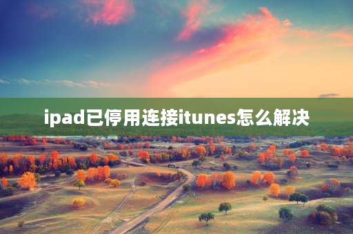 ipad已停用连接itunes怎么解决 ipad已停用连接itunes解决方案2020？