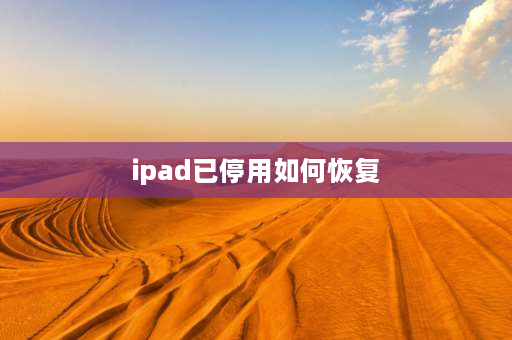 ipad已停用如何恢复 ipad已停用了怎么恢复？