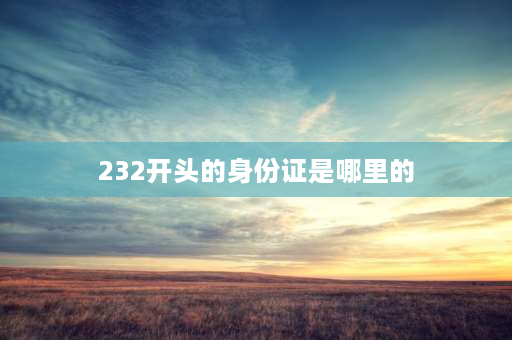 232开头的身份证是哪里的 2232开头的身份证号是哪里的？