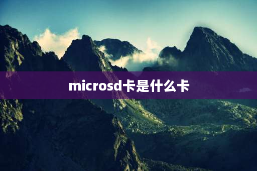 microsd卡是什么卡 microhc卡是什么卡？