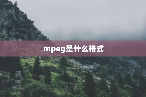 mpeg是什么格式 mp4格式和mpeg格式有什么区别？