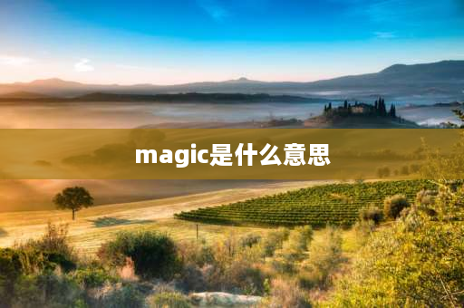 magic是什么意思 magic啥意思？