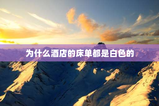 为什么酒店的床单都是白色的 酒店的被子为什么都是白色？