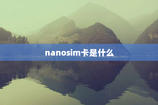 nanosim卡是什么 nano sim卡和usim卡的区别？