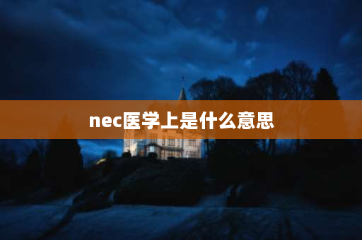 nec医学上是什么意思 天天有喜神女柳如霜扮演者？