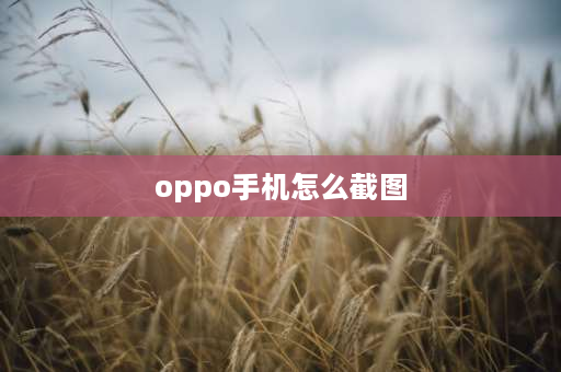 oppo手机怎么截图 OPPO手机怎么截图截屏？