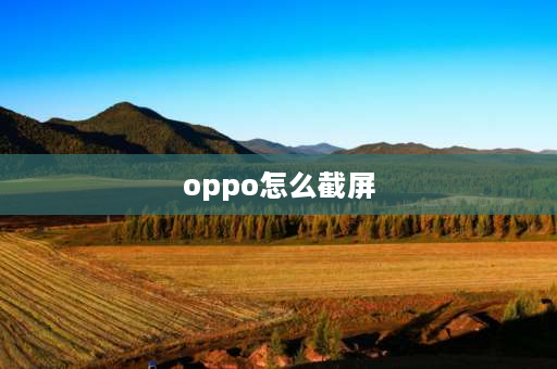 oppo怎么截屏 oppo手机如何截屏？