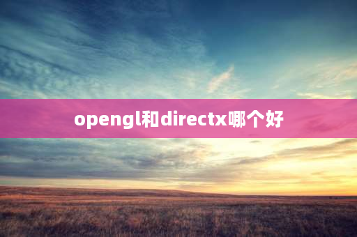 opengl和directx哪个好 Directx和opengl有什么不同？