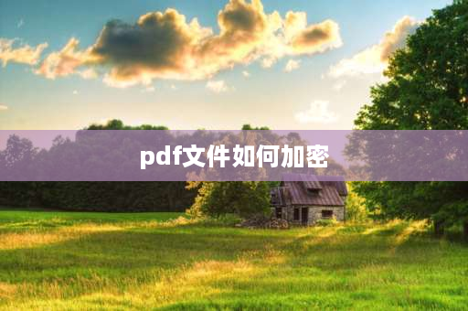 pdf文件如何加密 pdf文件如何加密？