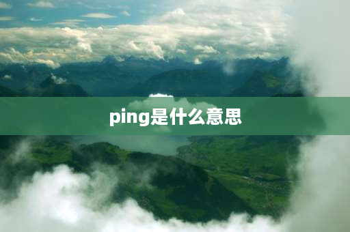 ping是什么意思 Ping是什么意思？