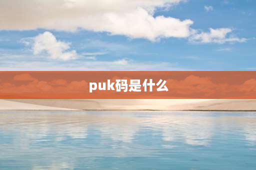 puk码是什么 puk 码是什么意思？