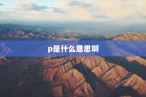 p是什么意思啊 P是啥意思？