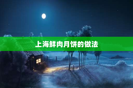 上海鲜肉月饼的做法 鲜肉月饼的做法和烘烤方法？