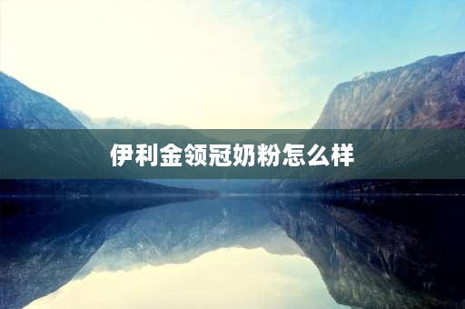 伊利金领冠奶粉怎么样 伊利金领冠有机奶粉怎么样？