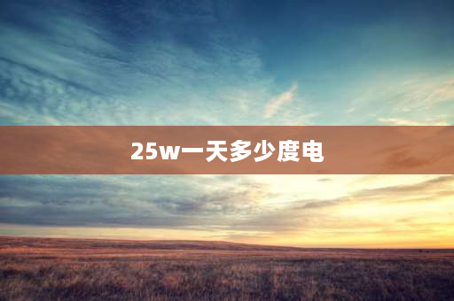 25w一天多少度电 25w普通灯泡一小时多少电？