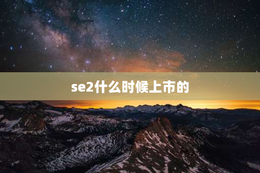 se2什么时候上市的 iphonese2是哪一年的？