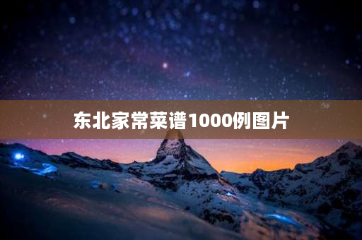 东北家常菜谱1000例图片 东北大炖菜有多少种？