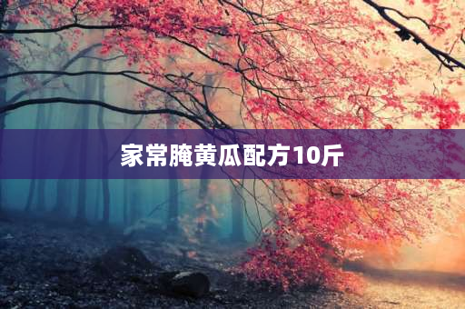 家常腌黄瓜配方10斤 10斤黄瓜腌制配方东北？