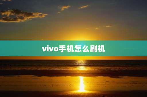 vivo手机怎么刷机 vivo手机如何进行刷机？