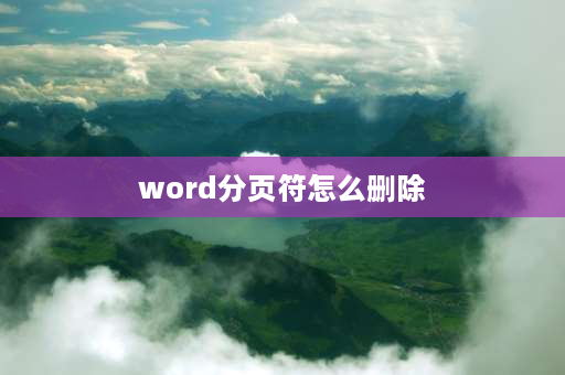 word分页符怎么删除 word文档中的分页符如何删除？