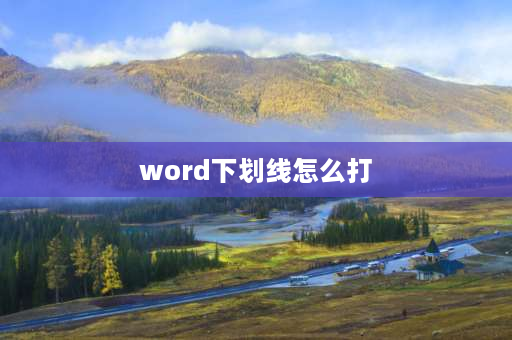 word下划线怎么打 Word添加下划线怎么操作？