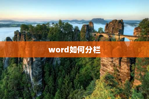 word如何分栏 Word分栏方法？