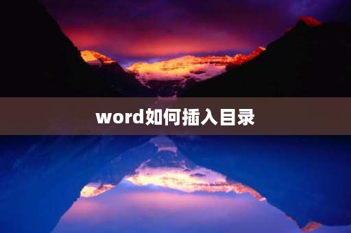 word如何插入目录 文档怎么设置目录？