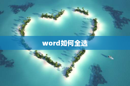 word如何全选 word怎么同时选定多个内容？