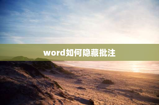 word如何隐藏批注 word右边的批注条怎么去掉？