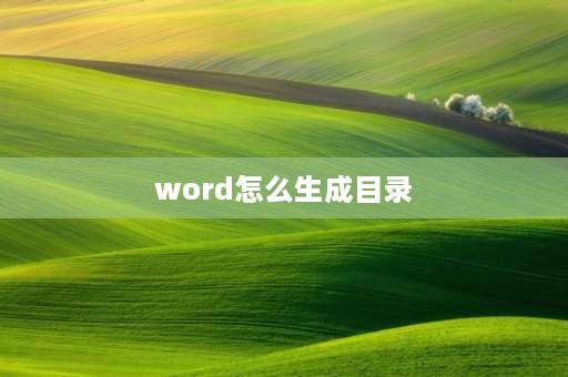 word怎么生成目录 word怎么快速生成目录？